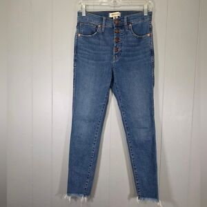 Madewell 10" High Rise Skinny Butterfly Button Jeans Size 27p